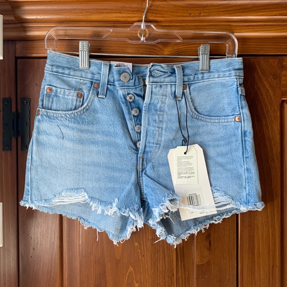 Levi’s 501 high rise denim shorts